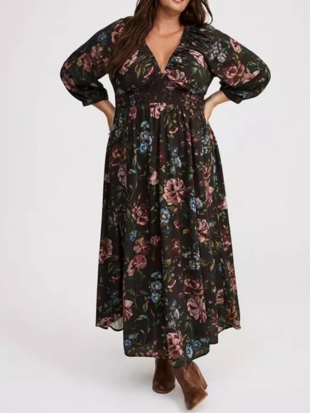 TORRID Floral V-Neck Maxi Dress